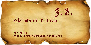 Zámbori Milica névjegykártya